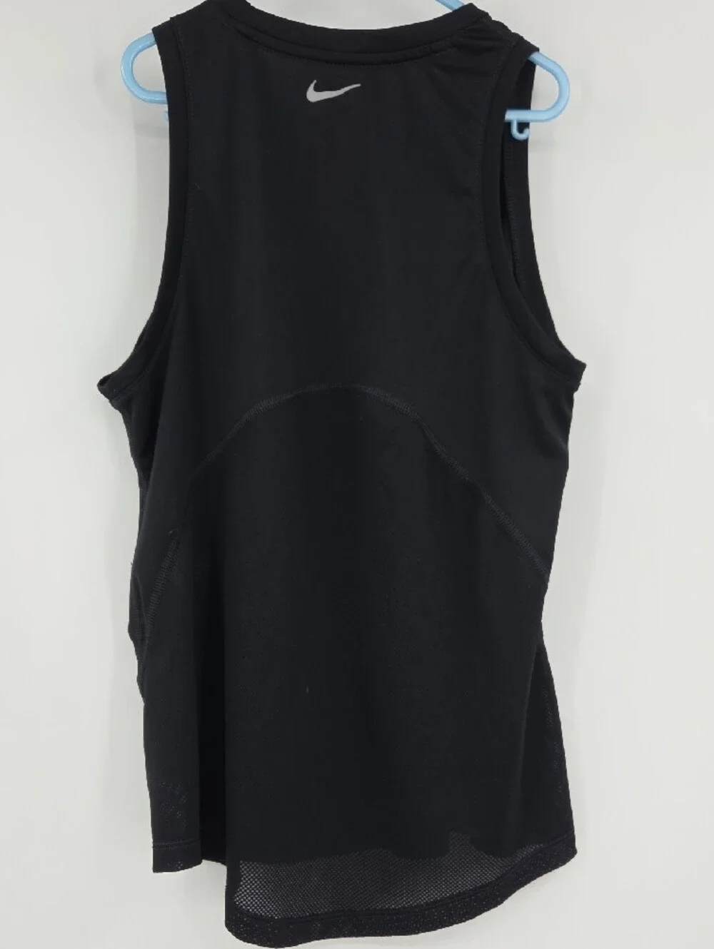 Nike Black Sleeveless Running Tank with Silver Swoosh